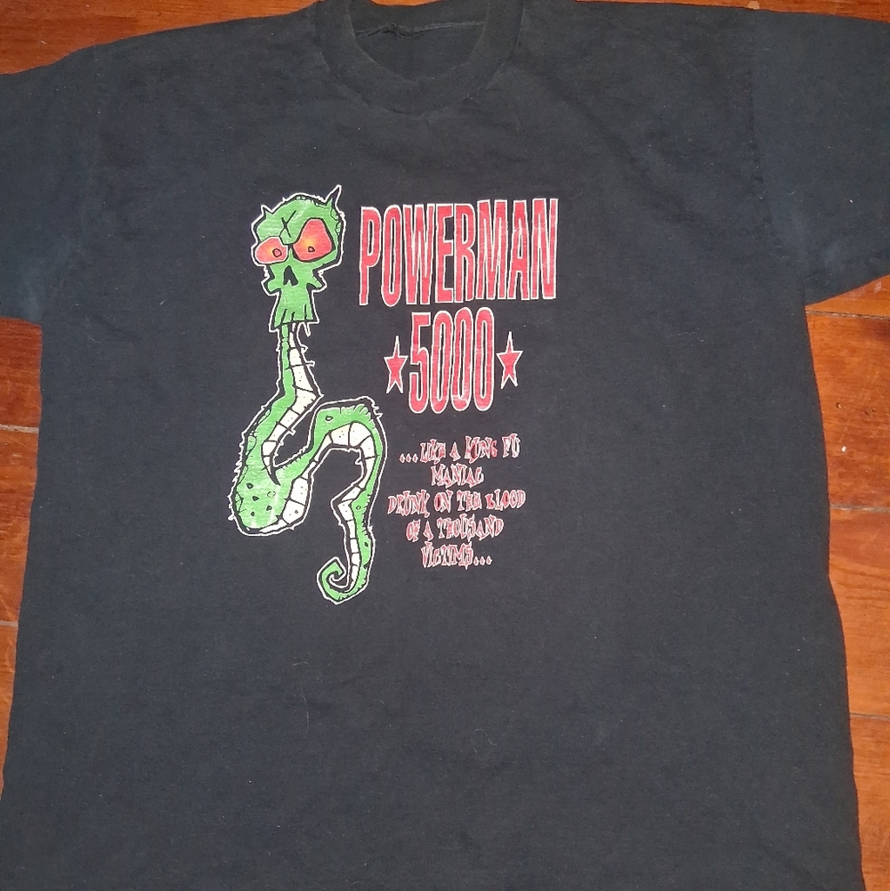 *make Me An Offer* Powerman 5000 Graphic Band Tee - Black with Green & Red Print